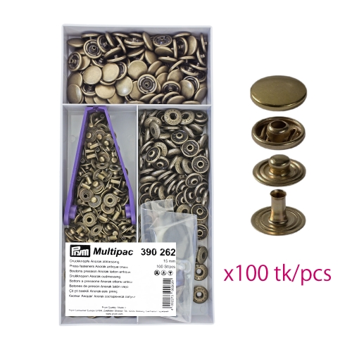 Trukid pehmema s-vedruga, ø14,4 mm, 100 tk, antiikpronks, Prym Multipack 390262