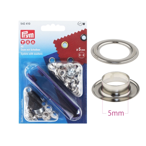 Öösid tugiseibidega, augu läbimõõduga ø5 mm, 40 tk, Prym