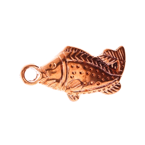 Kalakujuline, metallilaadsest plastikust riputis, aasaga, 22x10x5mm