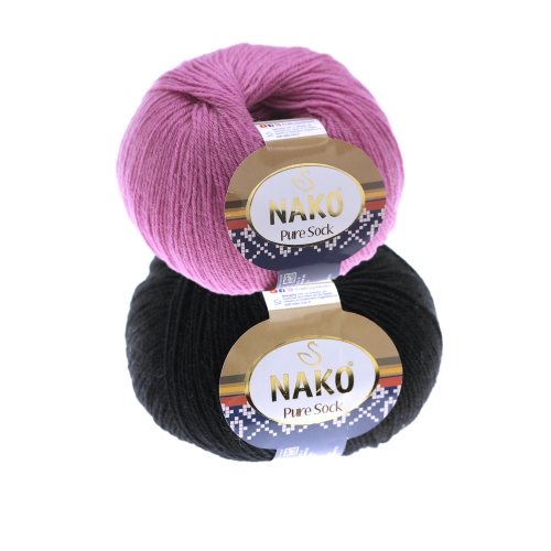 Villasisaldusega sokilõng Pure Sock Plus, Nako, 50 g = u.200 m