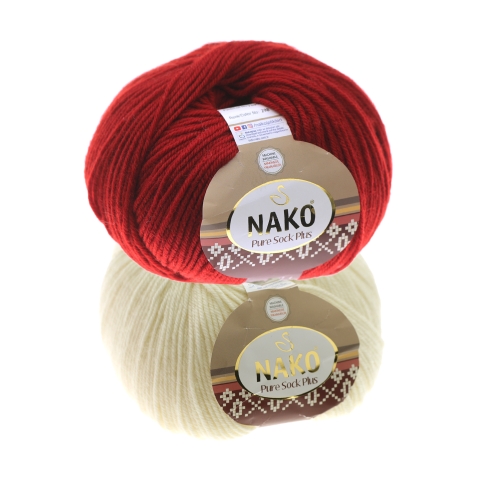 Villasisaldusega sokilõng Pure Sock Plus, Nako, 100 g = u.200 m