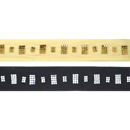 Dekoratiivne kaunistuspael reljeefsete metallik-kaunistustega, 3,8 cm
