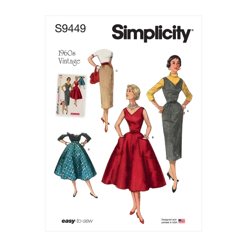 Simplicity lõikekomplekt S9449 Misses' Dress, Jumper and Skirts