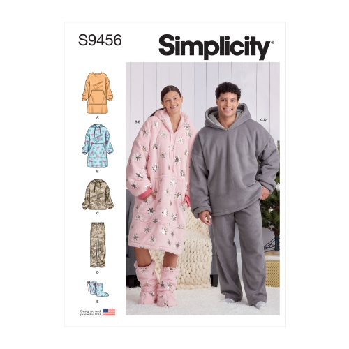 Simplicity lõikekomplekt S9456 Unisex Oversized Hoodies, Pants and Booties