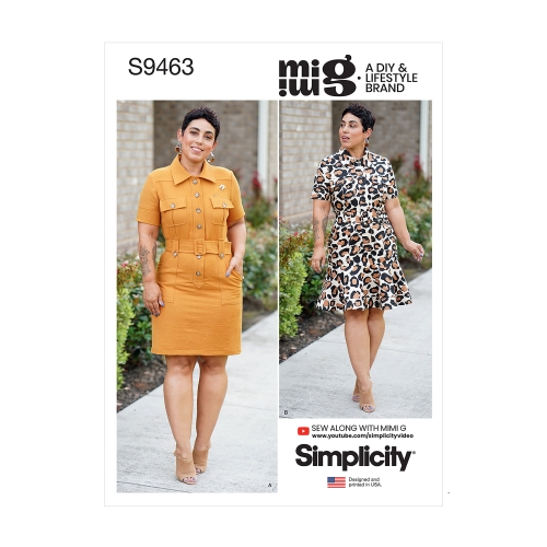 Simplicity lõikekomplekt S9463 Misses' Shirt Dress with Belt