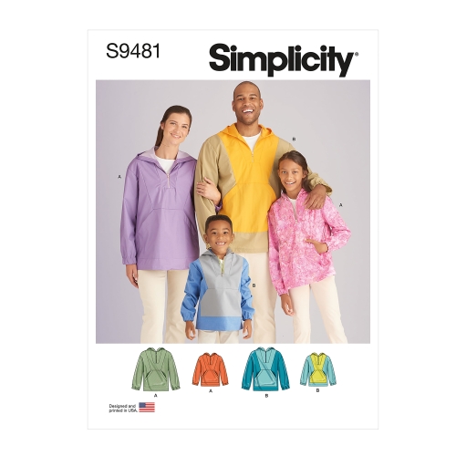 Simplicity lõikekomplekt S9481 Unisex Top Sized for Children, Teens, and Adults