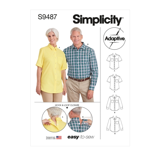 Simplicity lõikekomplekt S9487 Unisex Adaptive Shirt