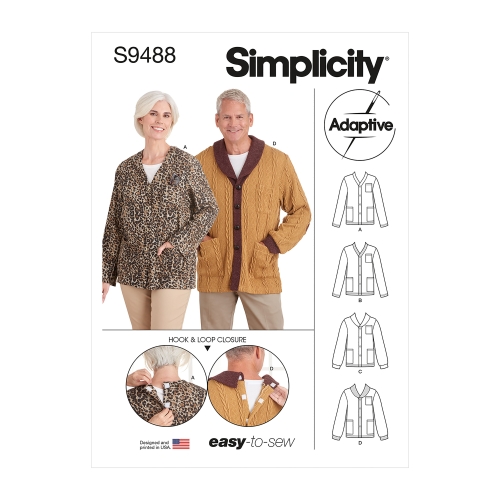 Simplicity lõikekomplekt S9488 Unisex Adaptive Cardigan