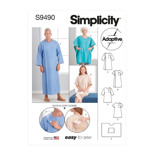 Simplicity lõikekomplekt S9490 Unisex Recovery Gowns and Bed Robe