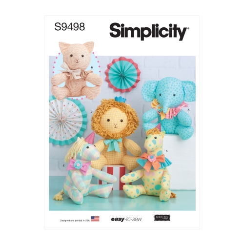 Simplicity lõikekomplekt S9498 Easy Plush Animals