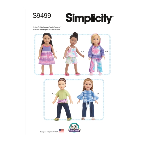 Simplicity lõikekomplekt S9499 18" Doll Clothes