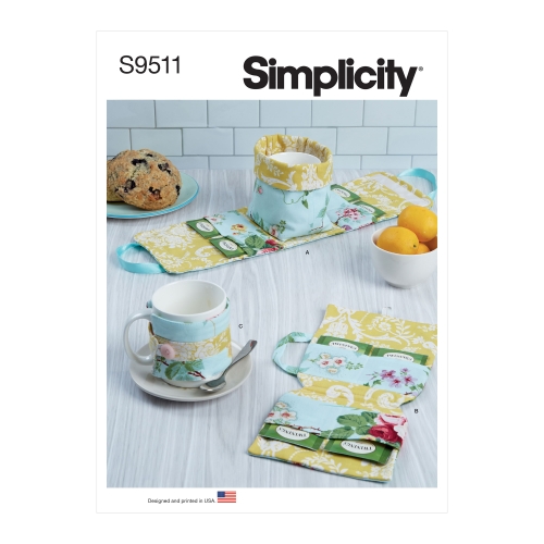 Simplicity lõikekomplekt Mug Case, Tea Bag Case, Mug Cozy SS9511OS