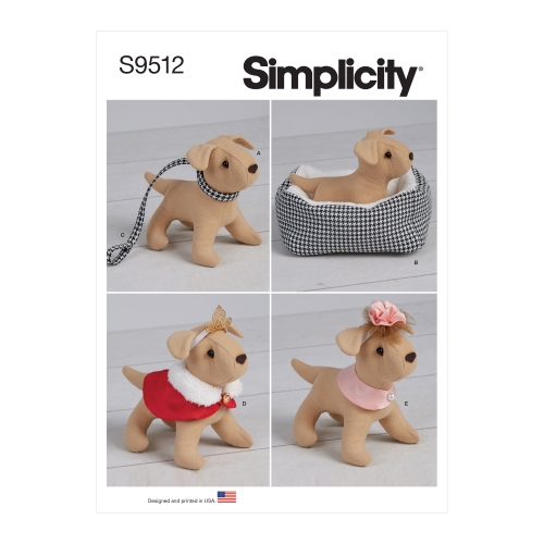 Simplicity lõikekomplekt Soft 6" Dog and Accessories for 18" Doll SS9512OS