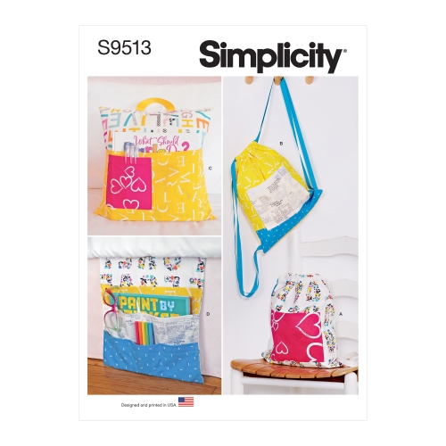 Simplicity lõikekomplekt Backpacks, Reading Pillow, Bed Organizer SS9513OS