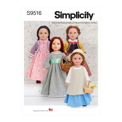 Simplicity lõikekomplekt 18" Doll Clothes SS9516OS