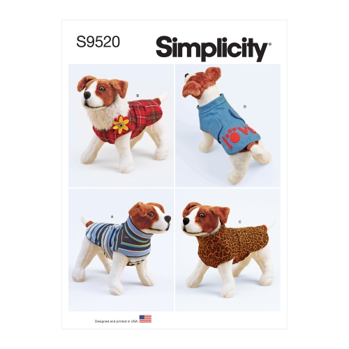 Simplicity lõikekomplekt Dog Coats SS9520A
