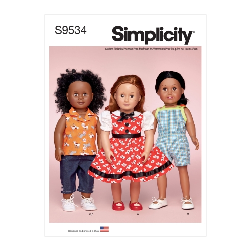 Simplicity lõikekomplekt 18" Doll Clothes SS9534OS