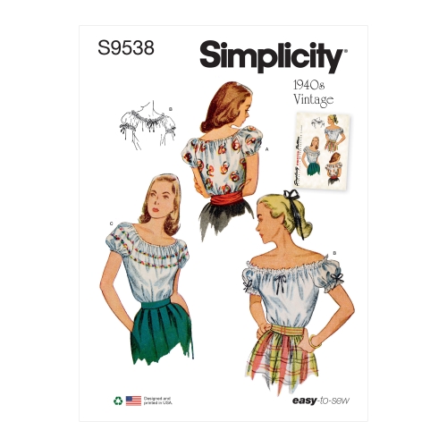Simplicity lõikekomplekt Misses' Blouses, SS9538
