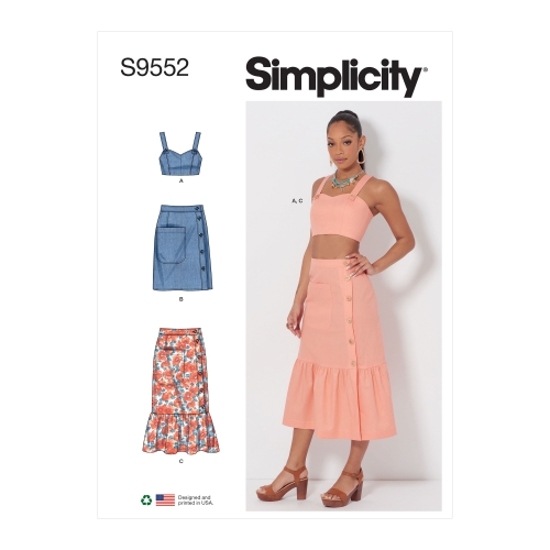 Simplicity lõikekomplekt Misses' Top and Skirts SS9552