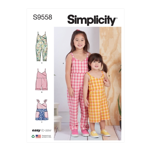Simplicity lõikekomplekt Toddlers' and Children's Jumpsuit, Romper and Jumper, SS9558