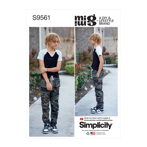 Simplicity lõikekomplekt Boys' Knit Top and Woven Pants and Shorts, SS9561AA (8-10-12-14-16)