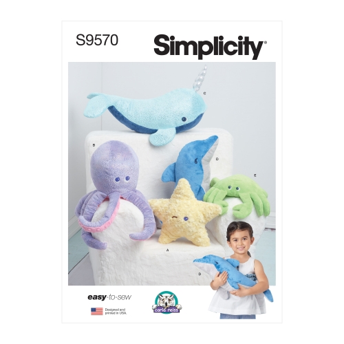 Simplicity lõikekomplekt Plush Sea Creatures, SS9570OS (One Size Only)