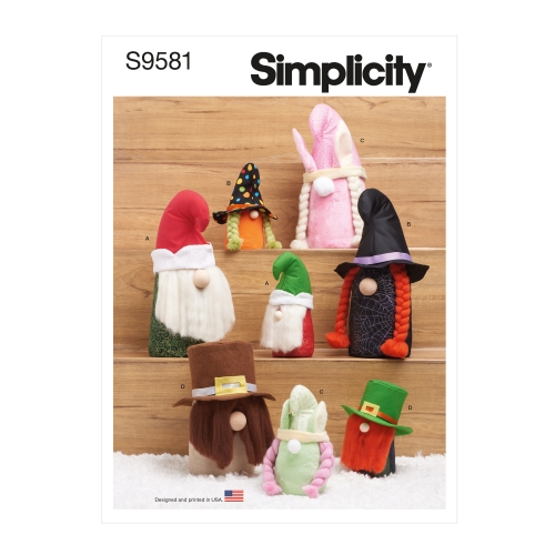 Simplicity lõikekomplekt Plush Gnomes in Two Sizes, SS9581OS (One Size Only)