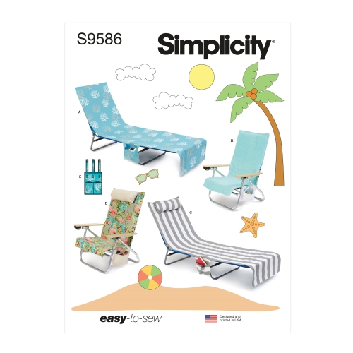 Simplicity lõikekomplekt Lounge and Beach Chair Covers, SS9586OS (One Size Only)