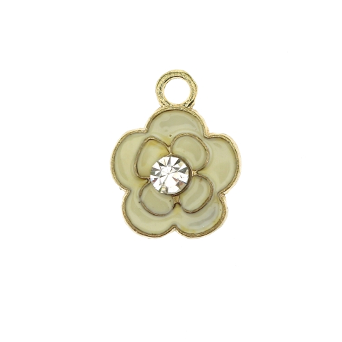 Lillekujuline, riputis, Ornamental Jewelery Spacer with Dotted Pattern, 17x15x3mm