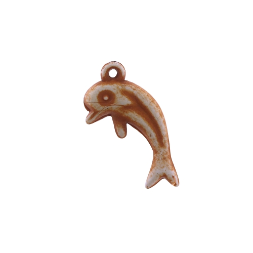 Delfiinikujulised riputised plastikhelmed, Plastic Dolphin Charm, 25 x 12mm