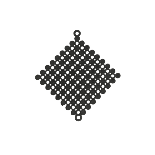 Ruudukujuline pitsiline riputis aasaga, Lightweight Diamond Patterned Pendan, 20mm