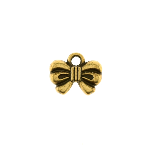 Lipsukujuline, riputis aasaga, Metal Bow Charm, 12 x 9,5 x 3mm