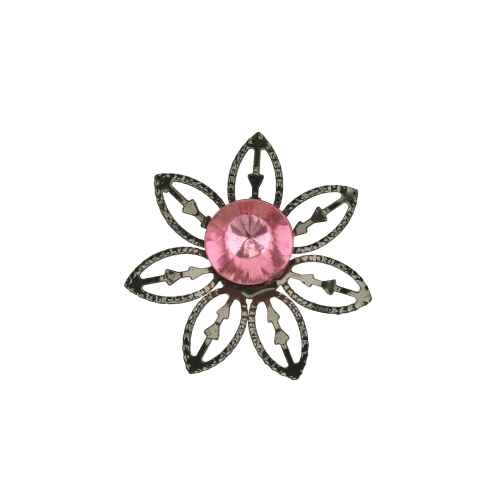 Metallpitsist õis klaaskristalliga, 2,8 cm