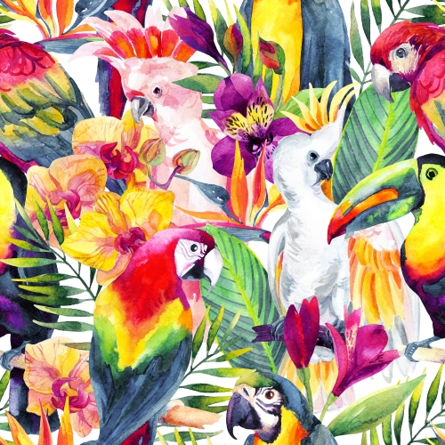 280 cm laiune puuvillasisaldusega kangas, Parrot