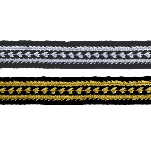 Dekoratiivne kaunistuspael metallikmustriga, 2,5 cm