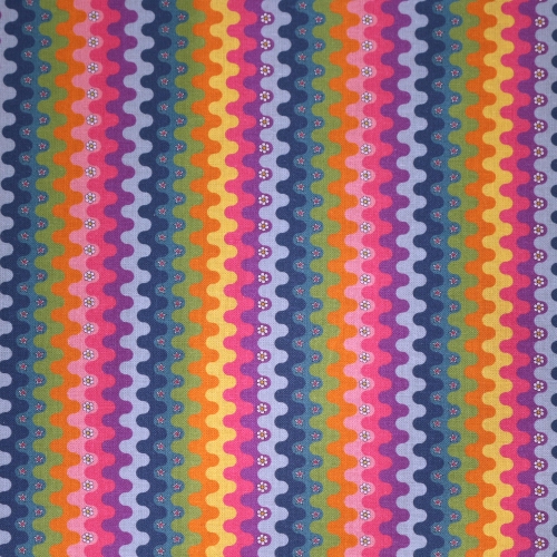 Rõõmsate lillede ja lainetega, puuvillane popliinkangas "Spirit Poplin", 150cm, 7004