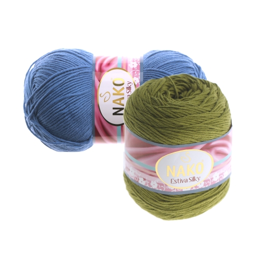 Bambusviskoosi- ja puuvillasegu lõng Estiva Silky, Nako, 100 g = u. 224 m
