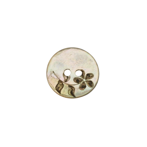 Teokarbist nööp lillega, kahe auguga, 18mm. 28L