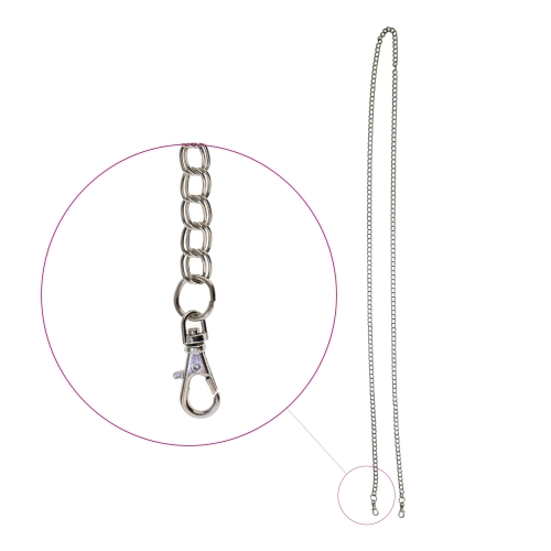 Metallkett karabiinidega, 40 cm ja 120 cm