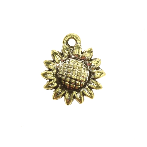 Päevalille kujuline, CCB plastikust, aasaga riputis, 16 x 4mm
