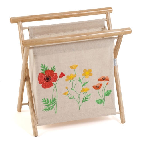 Alus lõigete, kudumistarvikute, ajakirjade jms asetamiseks, Embroidered: Wildflowers (d/w/h): 22 x 36 x 36cm, Hobby Gift HGKSE.614