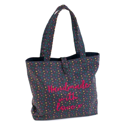 Õlakott, nn projektikott, Embroidered Hearts (d/w/h): 11 x 35 x 35cm, Hobby Gift HGSHBE.611