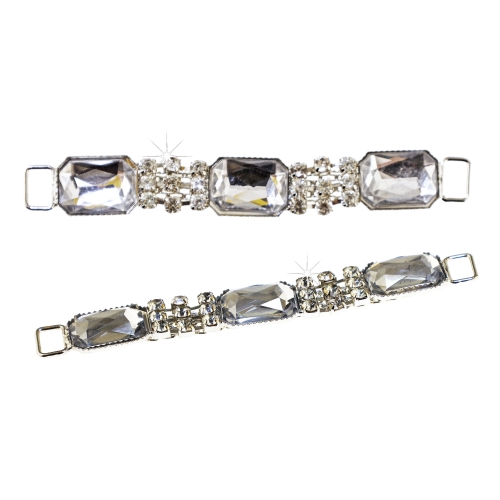 Metallist kristallidega vahedetail 82x11 mm, sobib rihmale laiusega 6 mm
