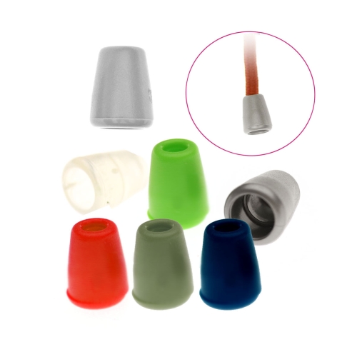 Plastmassist nööri otsik, 11 x 13,5 mm, sobib nöörile ~ø4 mm