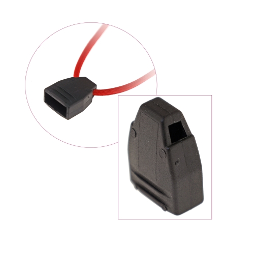 Plastmassist nööri otsik 2 otsa ühenduse jaoks, 23 x 18 x 10 mm, sobib nöörile ~ø3-4 mm