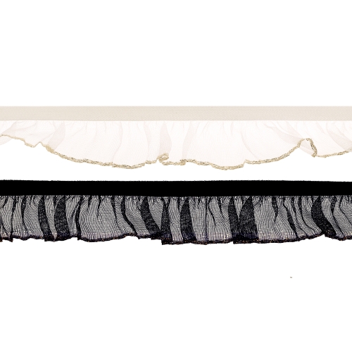 Kroogitud kumm organza ja metallikniidiga, 15 mm, 821619318