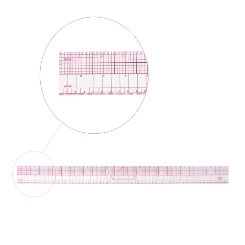 Läbipaistev õhem plastjoonlaud, 5cm x 61cm, B-97, KL3580
