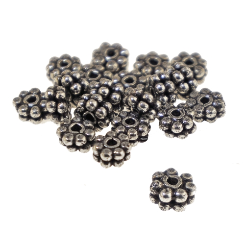 Antiikse mustriga ehte vahedetail, metallhelmesø ø5,3 mm x 2,9 mm, auk ø1,1 mm, 20tk, KL3523