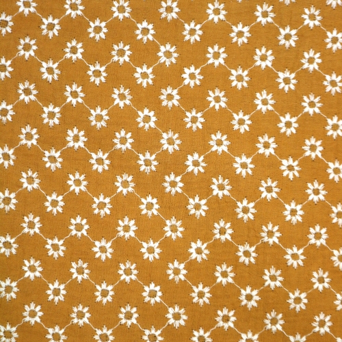 Tikitud lillemustriga, puuvillane musliinkangas, topeltkihiline (Double Gauze), 144cm, 210.704