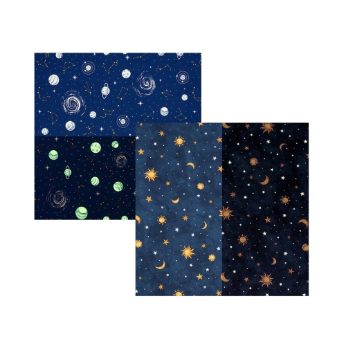 Tugevam dekoratiivkangas prinditud mustriga, 140cm, Glow in The Dark